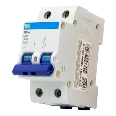 Imagem de 2X Disjuntor Weg Bipolar Curva C 10A 16A 20A 25 32A 40 50A 6
