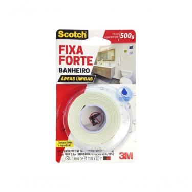 Imagem de Fita Dupla Face 3M Scotch Fixa Forte Banheiro 24Mmx1,0M Blis