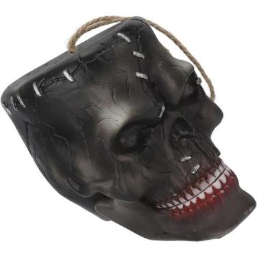Imagem de Cranio Caveira Hallowen Sensor Movimento Acende Olhos Som Barulho Assu