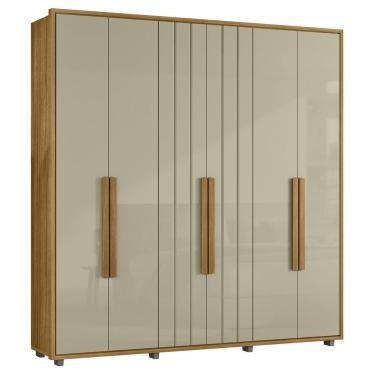Imagem de Guarda Roupa Casal 230cm Com 6 Portas Barok Opala/Cumaru Z10 - Mpozenato