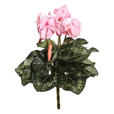 Imagem de Vickerman Arbusto de ciclamen artificial para uso diário com 28 cm de comprimento – Decoração floral sintética premium para casamentos ou arranjos diários – Flores sem manutenção