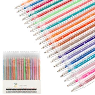 Imagem de HSHGZSR Canetas de gel com glitter, conjunto de canetas de gel com glitter, conjunto de canetas de gel coloridas, canetas de gel neon atraentes, marcadores de gel, conjunto de marcadores de gel, kit