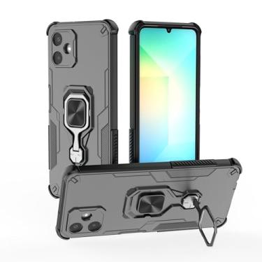Imagem de SORAKA Capa para Samsung Galaxy A06 com suporte metálico giratório de 360 graus peça de ferro magnética para suporte magnético para telefone de carro