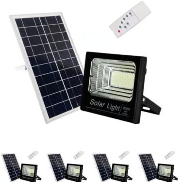 Imagem de Kit 5x Refletor Solar Fotocélula LED 200W 6500K IP66 Placa Avulsa + Controle