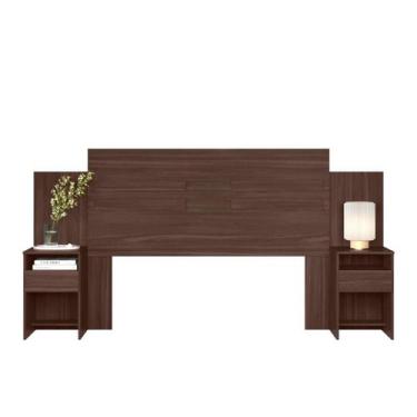 Imagem de Cabeceira Cama Box Casal Triunfo Madeirado Demóbile - Domóbile, CAFÉ T