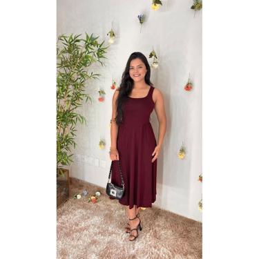 Imagem de Vestido Midi Moletinho Regata Decote Quadrado Crisconf