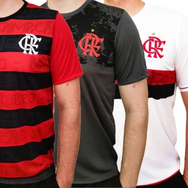 Imagem de Kit 3 Camisas Do Flamengo Masculina Oficial Licenciado - Braziline, M,