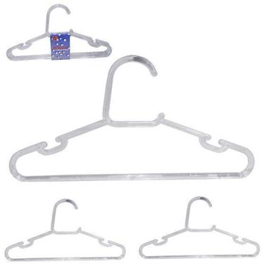 Imagem de Cabide Roupa Infantil Plastico Perola Cava 3 Pecas 27,5X14Cm