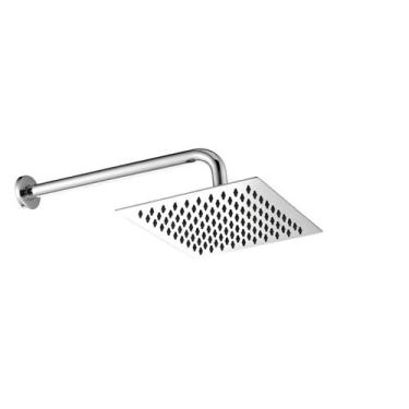 Imagem de Ducha Inox 20x20 Quadrada Braço de Parede Cromado Alta Qualidade - Cas