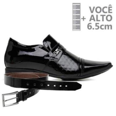 Imagem de Sapato Com Salto Interno Jota Pe Preto Vz Air + Cinto 79605-Masculino