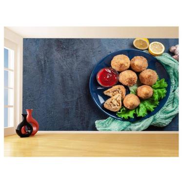 Imagem de Papel De Parede Alimentos Salgados Coxinha Bar 3,5M Al524