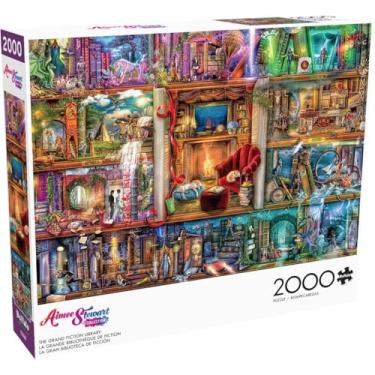 Imagem de Buffalo Games - Aimee Stewart - The Grand Fiction Library - Quebra-cabeça adulto de 2000 peças - Quebra-cabeça desafiador perfeito para noites de jogos - O tamanho final é 38,5 x 26,5 cm