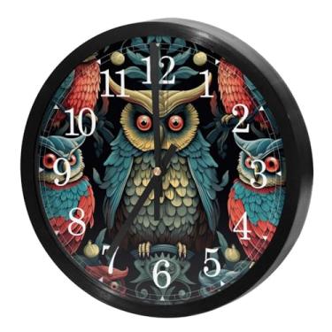 Imagem de LILINWAN Relógio de parede 24 cm sem tique-taque silencioso operado por bateria relógio de parede redondo moderno estilo simples decoração relógio para escritório/escola/quarto/sala de estar