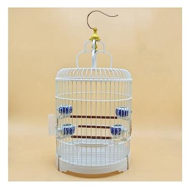 Imagem de Gaiola de pássaro gaiola de banho gaiola redonda gaiola de pássaro ornamental gaiola de pássaro acessórios de gaiola de pássaro amarelo pequeno gaiola de pássaro papagaio gaiola de pássaro (B)