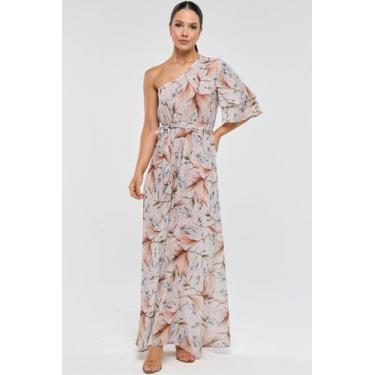 Imagem de Vestido Longo PKS Um Ombro Só Estampa Mousse, M