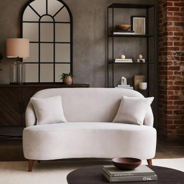 Imagem de Sofá Orgânico Curvo 2 Lugares Feijão Suede - BL Decor, Bege