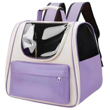 Imagem de Mochila Bolsa Transporte Pet Mala Média Cães Gatos Viagem Para Passeios Ao Parque Bolsa Pet Com Ventilação Adequada Fácil De Carrega (roxo)