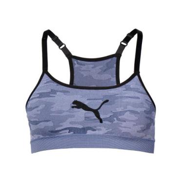 Imagem de Top Feminino Puma Militar Bojo Removível Preto/Marinho, Marinho, Preto
