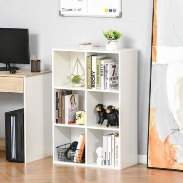 Imagem de Estante Organizador MDF 6 Nichos 80x60x30cm - Cedrono