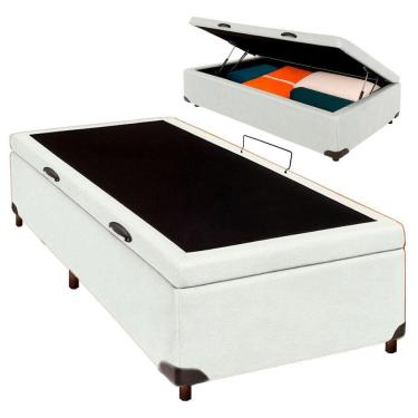 Imagem de Cama Box Baú Solteiro Branco Nature 88x188