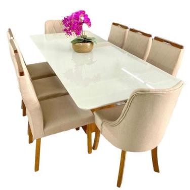Imagem de Conjunto de Jantar com Vidro 8 Cadeiras Amsterdã Art Salas