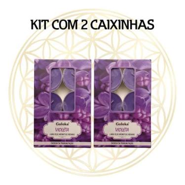 Imagem de KIT C/2 CX's Vela Aromática Para Rechaud Indiana Goloka, VIOLETA