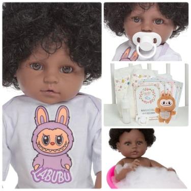Imagem de Boneca Reborn Bebê Recém Nascida Negra Com Itens Labubu - Cegonha Rebo