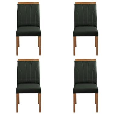 Imagem de Kit 4 Cadeiras Decorativas Sala de Jantar Luxo Analice Facto Verde - M