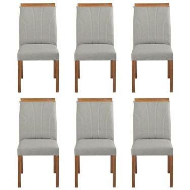 Imagem de Kit 6 Cadeiras Decorativas Sala de Jantar Luxo Analice Facto Prata - M
