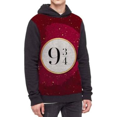 Imagem de Moletom Com Capuz Harry Potter 9 3/4 Ref:215 - smoke, Preto, M