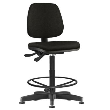 Imagem de Cadeira Caixa Alta Giratória Job L02 Couro Sintético Preto - Lyam Decor