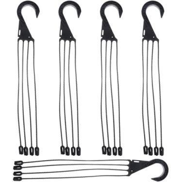 Imagem de 5 Pcs Corrente De Cesta Suspensa De Plástico Com Ganchos Flor Plástico Jardim Planta Cabides Flor Planta Vaso Cabide Para Alimentadores De Pássaros Plantadores E Lanternas, Black