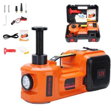 Imagem de Conjunto de macaco hidráulico elétrico, macaco hidráulico portátil de 5 toneladas e 12 V com martelo de segurança e bomba de pneu, adequado para troca de pneus e reparos de garagem