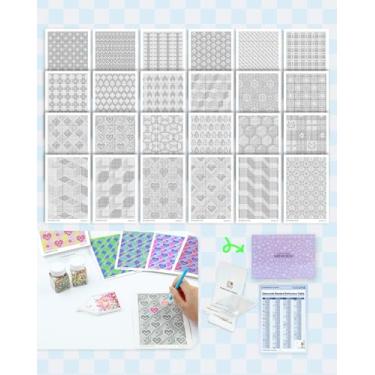 Imagem de Foreveryoung 24 Designs Cartões de diamante estilo livre para contas, cartões de arte de diamante em branco de 12,7 x 18 cm com cola para pontos quadrados para adultos, acessórios de pintura de