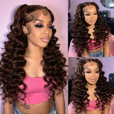 Imagem de Peruca ELFSECRET Loose Deep Wave 13x4 HD Lace Front 180% de densidade