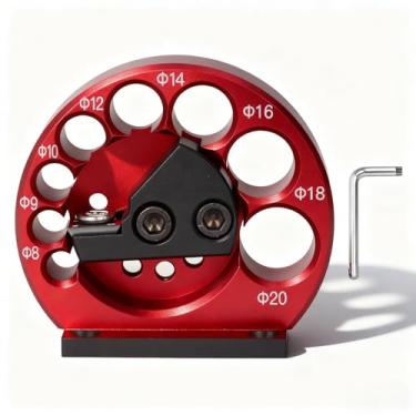 Imagem de Kit de gabarito para máquina de cavilha de estrutura redonda, lâmina de carboneto ementada de liga de alumínio estável sólida placa de cortador de cavilha para marcenaria 8 furos 8 a 20 mm ferramenta