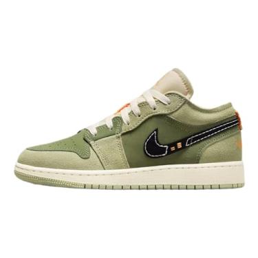 Imagem de Nike Air Jordan 1 Tênis de basquete escolar de baixa qualidade Sky J verde-oliva claro/preto/celadon FD9092-300, Sky J verde-oliva claro/preto-celadon, 20