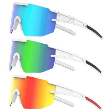 Imagem de Óculos de sol para ciclismo masculino e feminino, esportivo, polarizado, para corrida ao ar livre, pacote com 3, 7-8-10