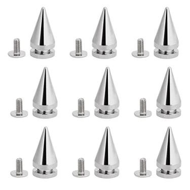 Imagem de Yctze 20 Peças 10 * 20mm Rebites de Ponta de Bala de Metal Prateado para Couro, Bolsas, Sapatos e Jaquetas - Design Decorativo Em Forma de árvore