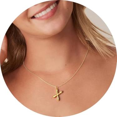 Imagem de Pingente de colar com inicial A-Z em 3D, joia de aço inoxidável personalizada, corrente ajustável, adequado para design moderno de letras femininas, F, Aço inoxidável, Sem Pedra Preciosa