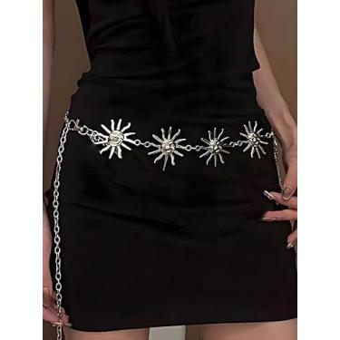 Imagem de Cinto de corrente de prata para mulheres, moda plus size, correntes de cintura prateadas, cintos de sol de metal, cintos de cintura modernos para mulheres, acessórios elegantes
