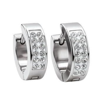 Imagem de Brinco Argola Neymar Prata 925 Cravejado Masculino