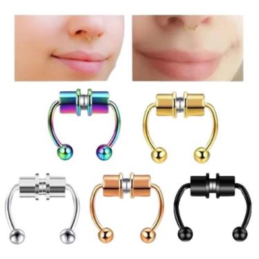 Imagem de Kit 2 Piercing Magnético De Nariz Septo Falso - Outlet Boxe, Prata