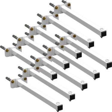 Imagem de KIT 10 Suportes Haste De Refletor Led Parede Fachada Banner Base Reta 