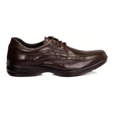 Imagem de Sapato Social Couro Cadarço Footwear Confort Gel - BR 2 SHOES, Marrom,