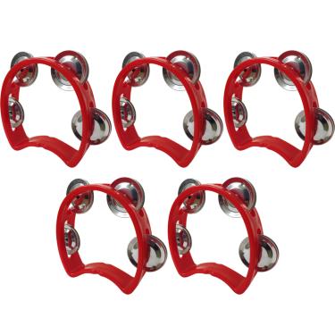 Imagem de Kit 5 Pandeiros Meia Lua Infantil Vermelho New York