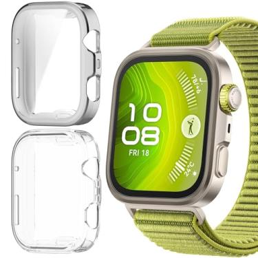 Imagem de HAOZHI 2Peças Película Protetora Compatível com Huawei Watch Fit 4 Pro,Capa Bumper Case de TPU para Huawei Watch Fit 4 Pro Protetor de Tela (Prata+Transparente)