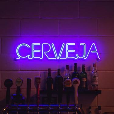 Imagem de Painel Luminoso Neon Led Decorativo Letreiro Cerveja em PVC Decorativo Restaurantes e Bares(Azul)