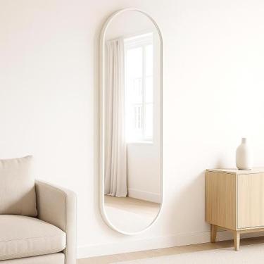 Imagem de Espelho Oval Grande 150x50cm com Moldura Aluminio  Corpo Inteiro para 