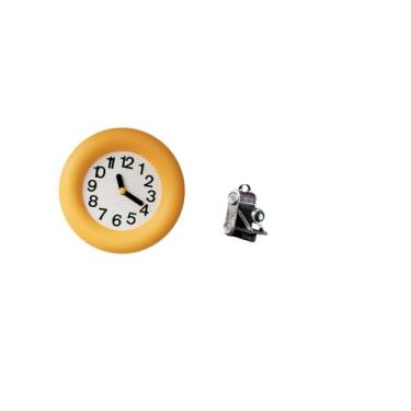 Imagem de Fenteer Relógio de Parede Silencioso Contemporâneo E Estatueta de Câmera em Resina, Ideal para Decoração de Cozinha, Sala de Jantar, Quarto, Armário